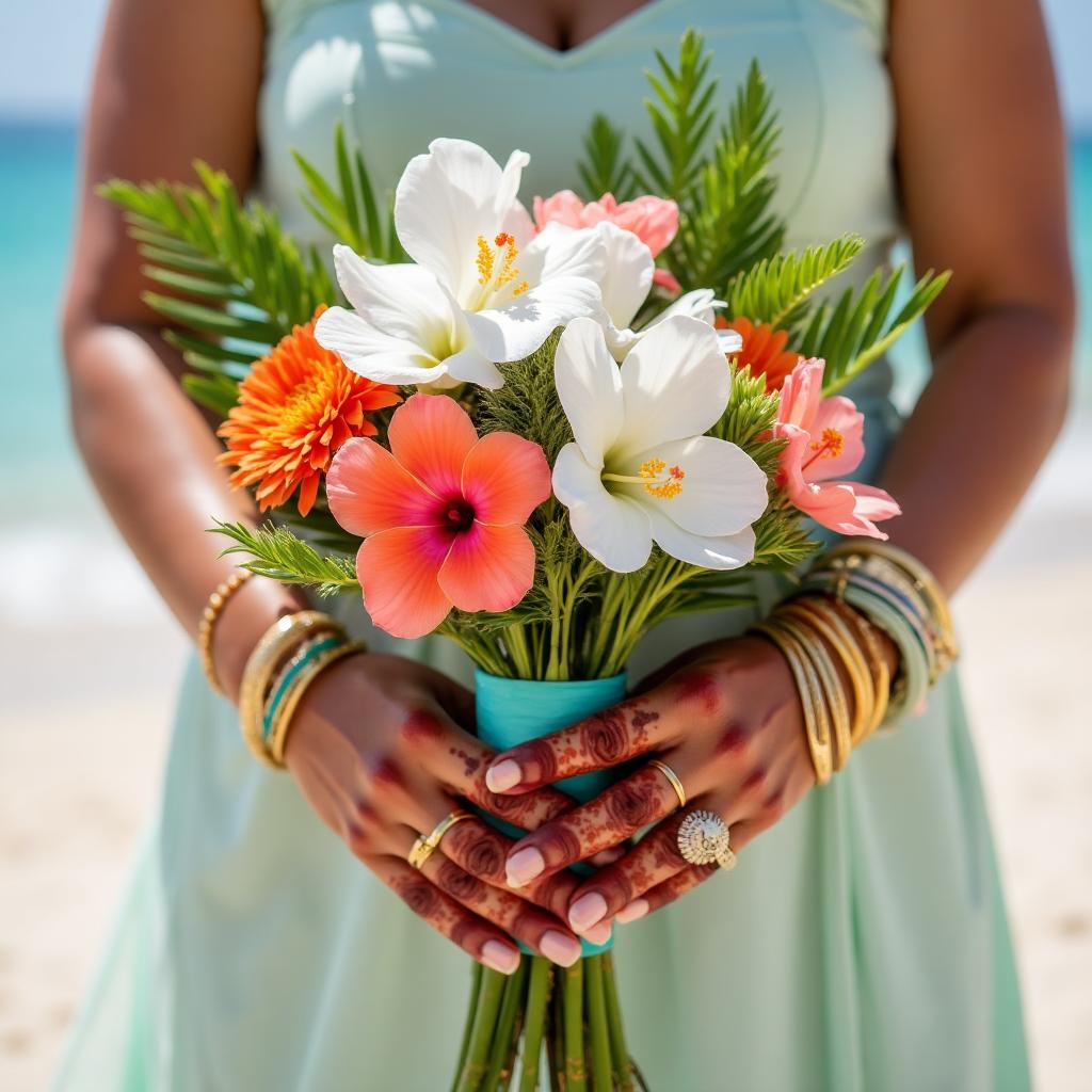 Tropical bridal bouquet