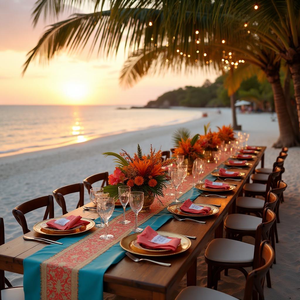 Beach table setting