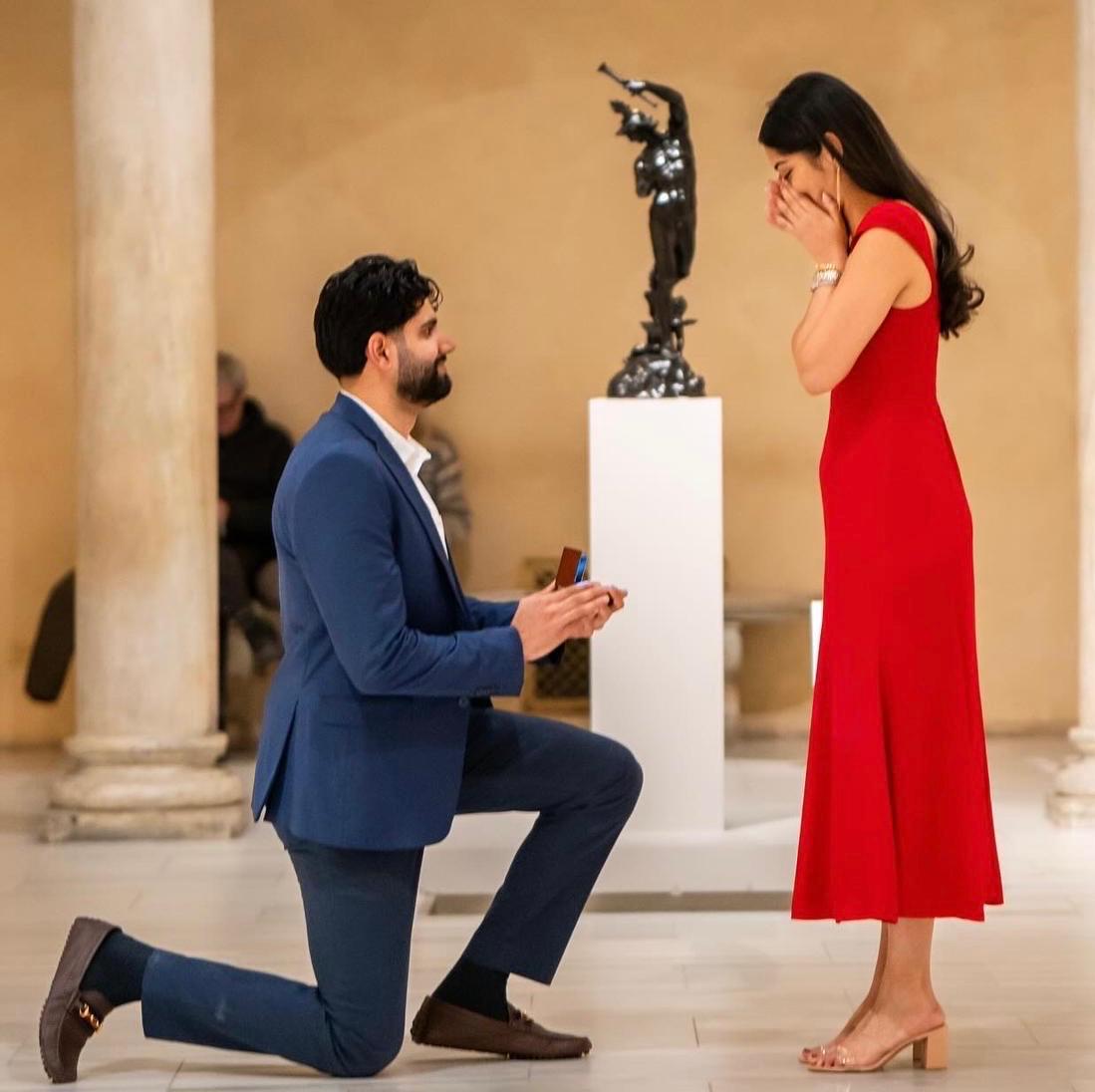 A romantic proposal moment