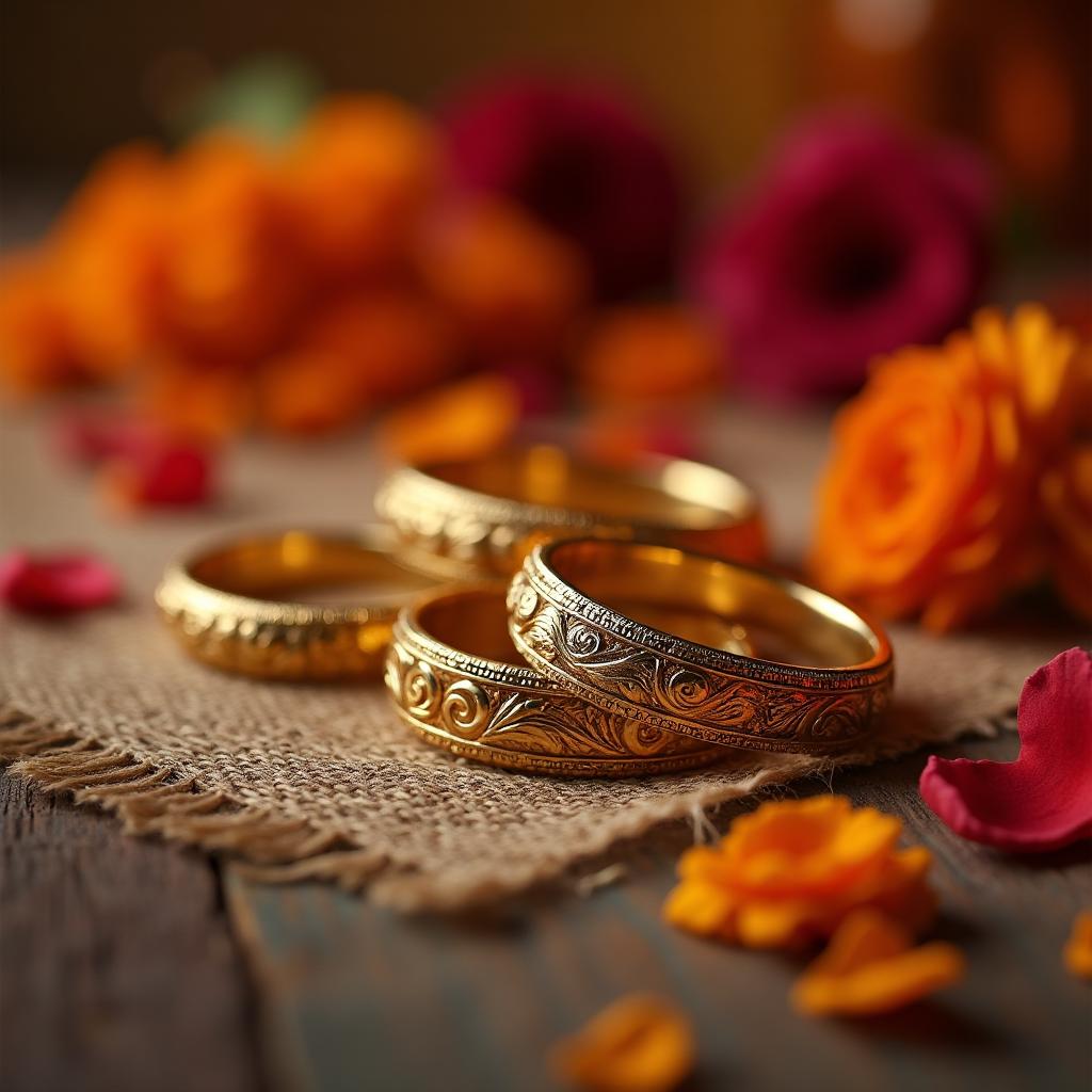 Wedding rings on barn wood