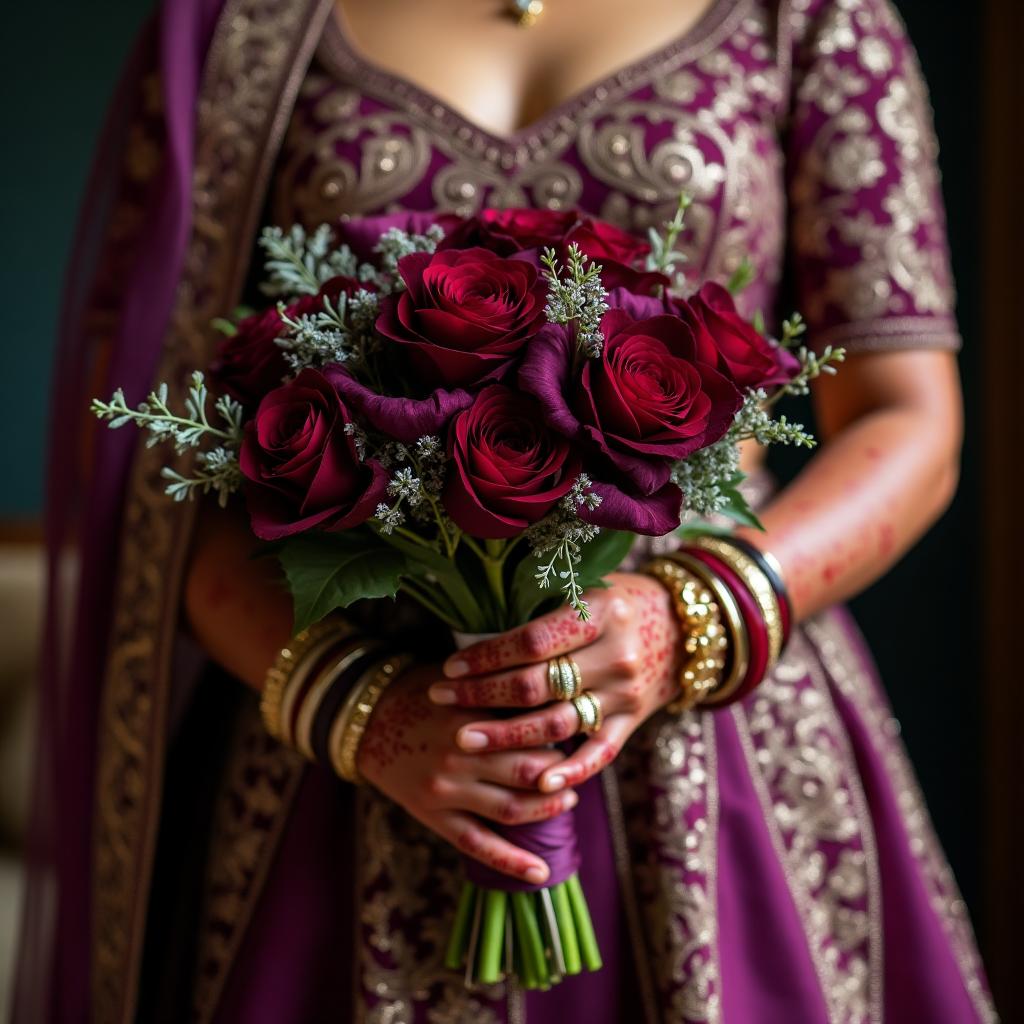 Burgundy bridal bouquet